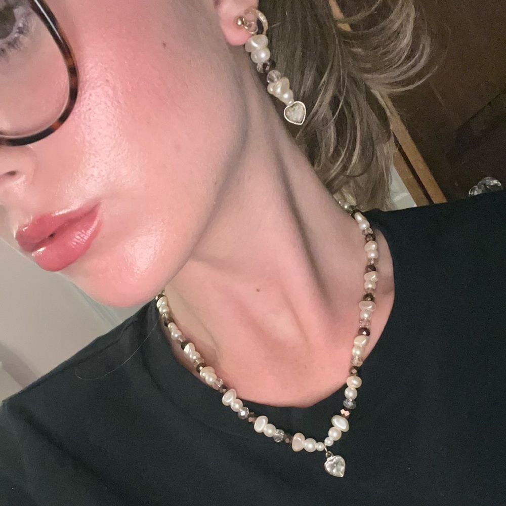 Beaded earring and necklace